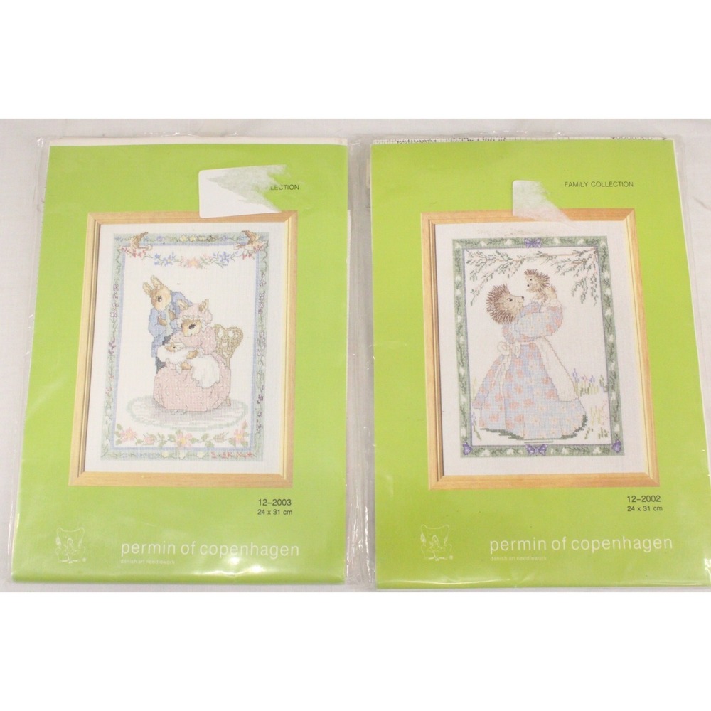 Permin Copenhagen Lot Of 2 Cross Stitch Kits 24x31cm Sealed Unopened Cottagecore